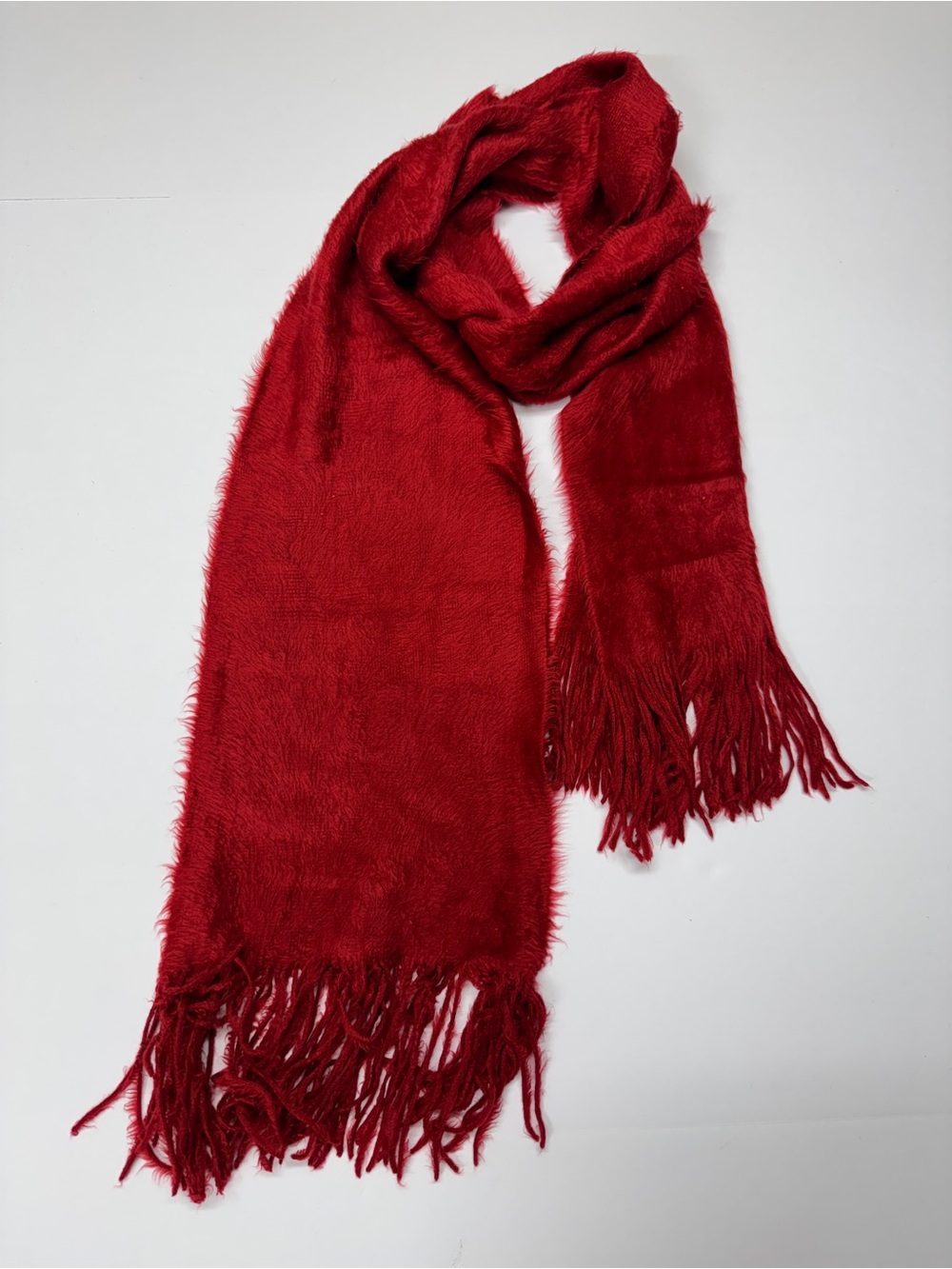 Luxurious Red Fringe Wrap Scarf - Women Accessories